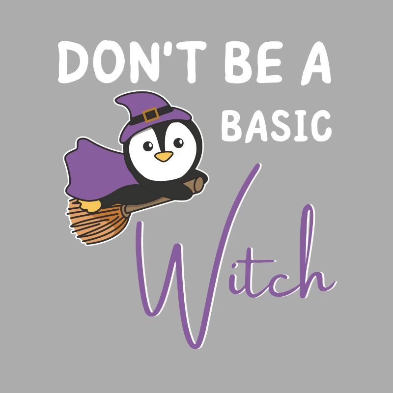 Pinguin Halloween Hexen don't be a basic witch