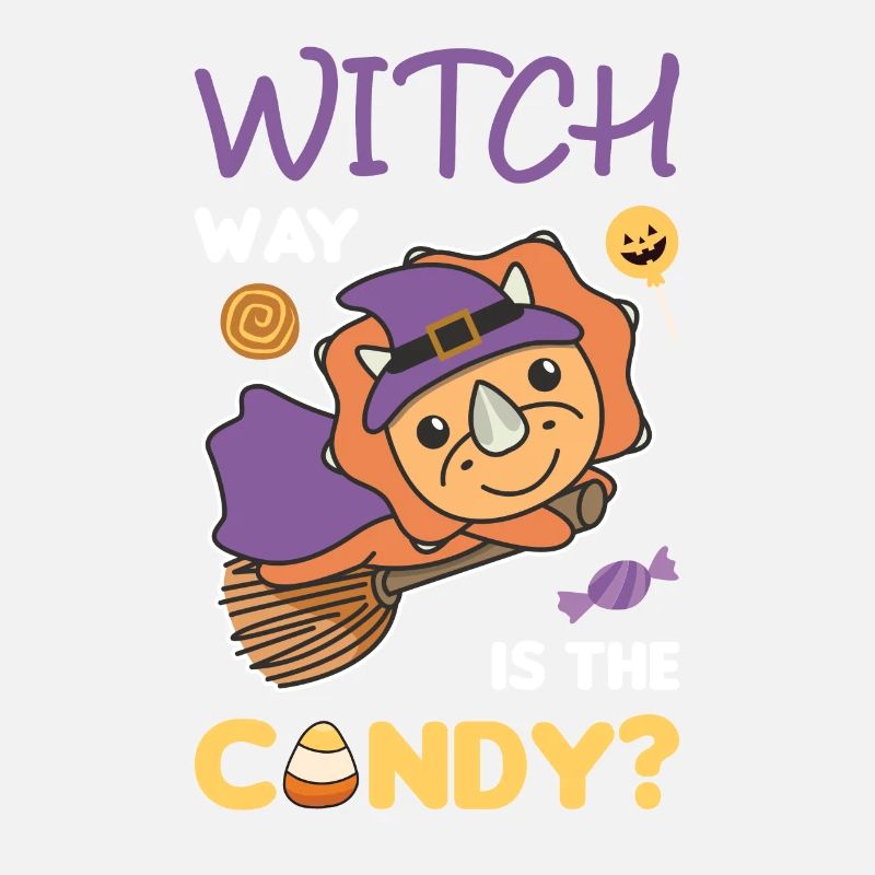 Triceratops Hexen Witch way is the candy Happy