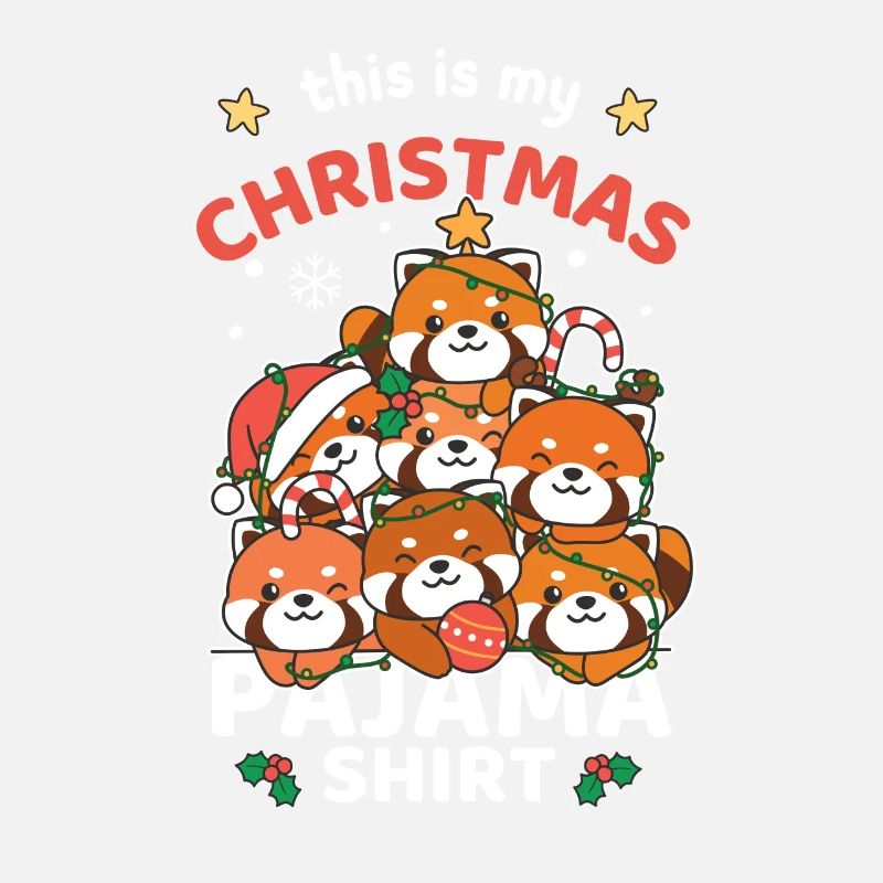Pyjama de Noël panda roux