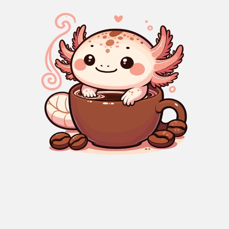 Kaffeebohnen mit Kaffee Axolotl