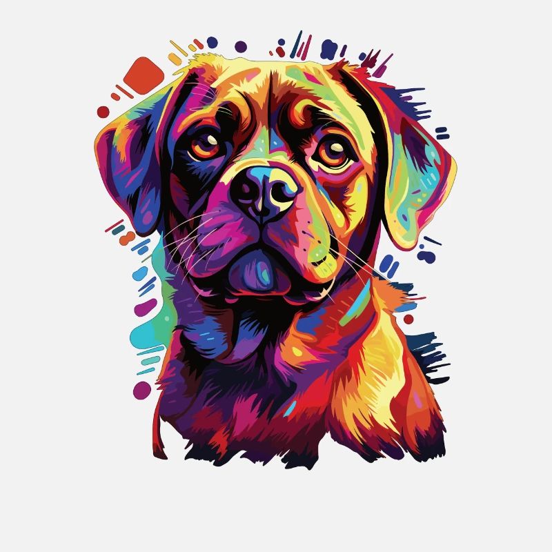 Wasserfarben Farbenfroher Puggle