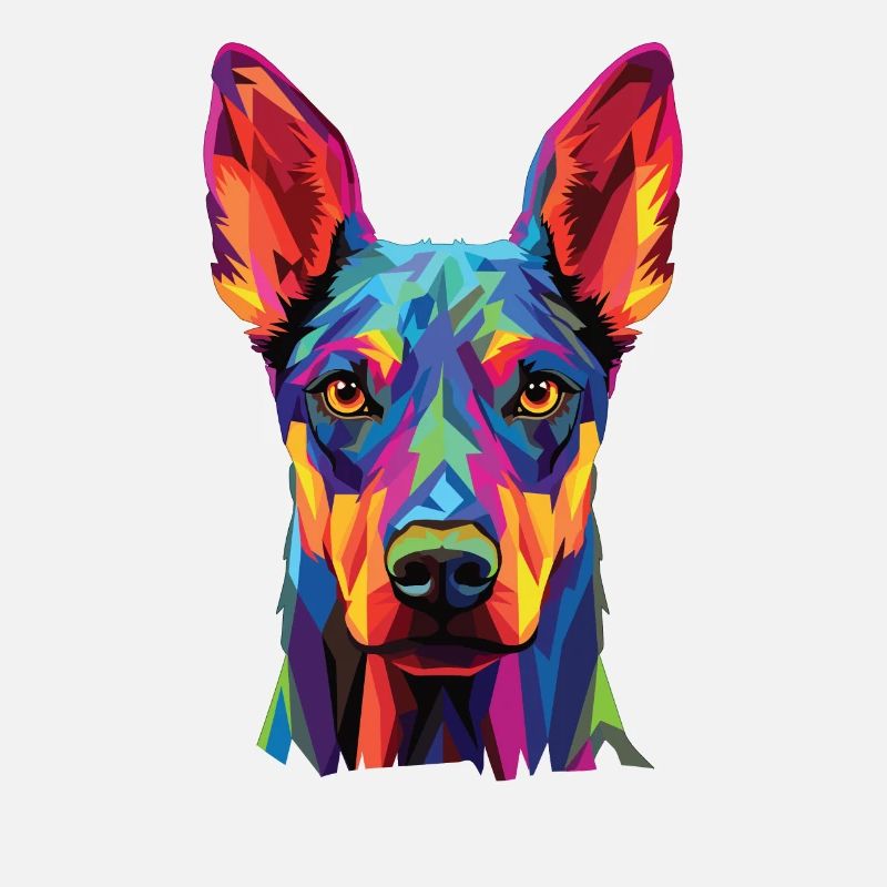 Wasserfarben Farbenfroher Dobermann Pinscher