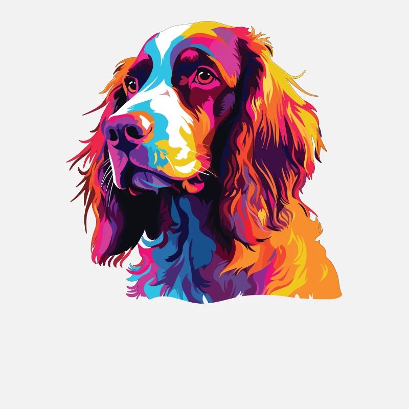 Aquarelle colorée Welsh Springer Spaniel