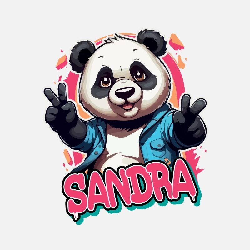 SANDRA - Schöner Mädchen Name mit coolem Panda