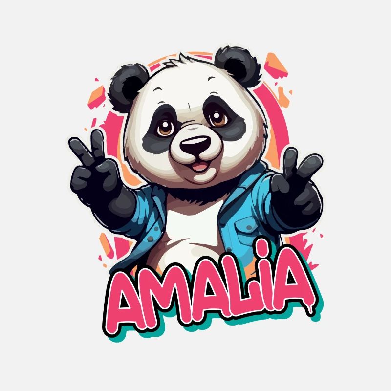 AMALIA - Schöner Mädchen Name mit coolem Panda