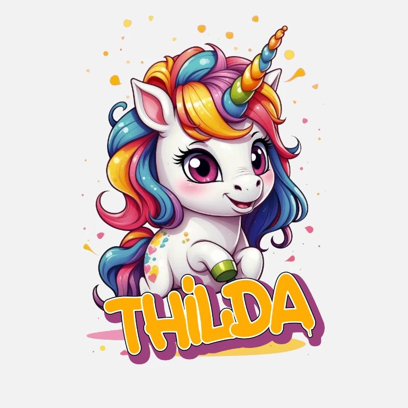 THILDA - Schöner Mädchen Name mit süßem Einhorn