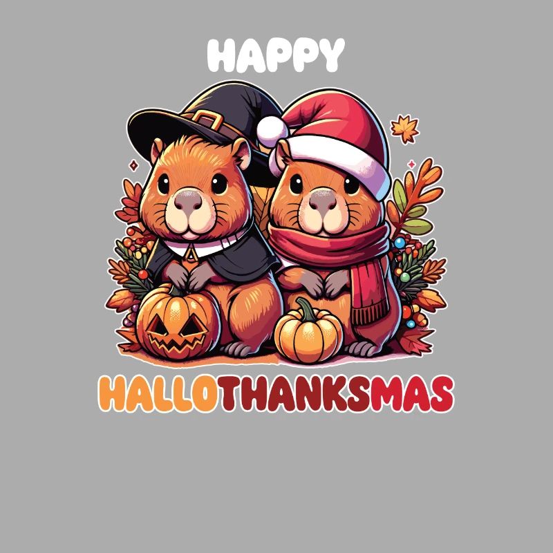 Joyeux Hallothanksmas Capybara Capybara de Noël