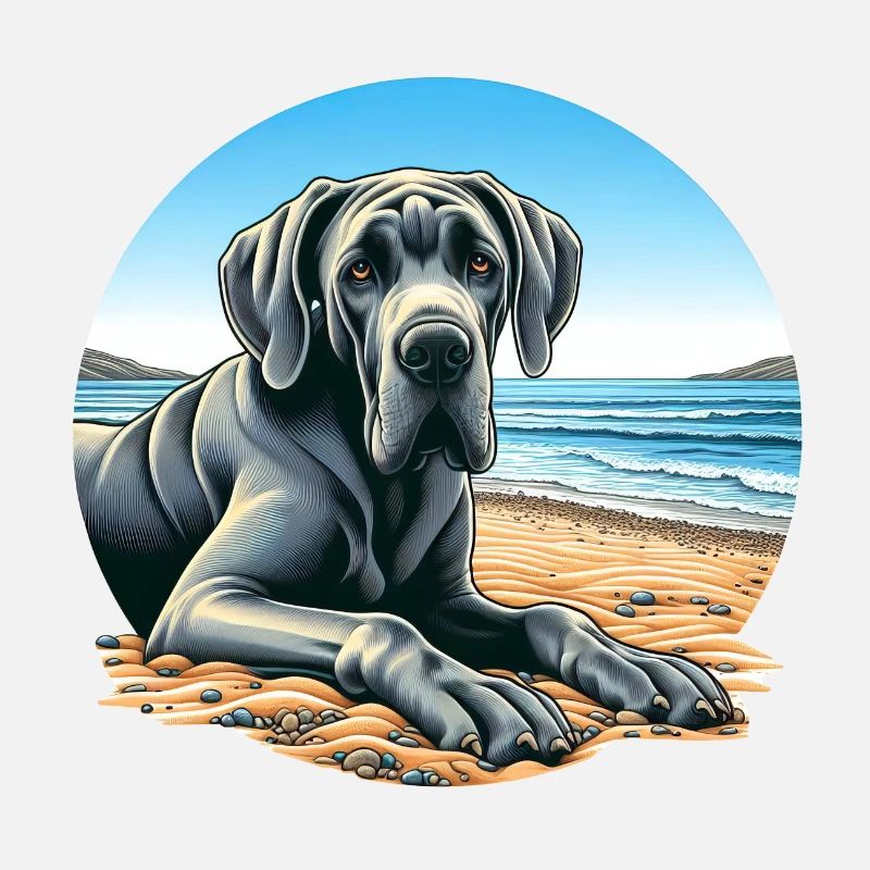 Great Dane On The Beach