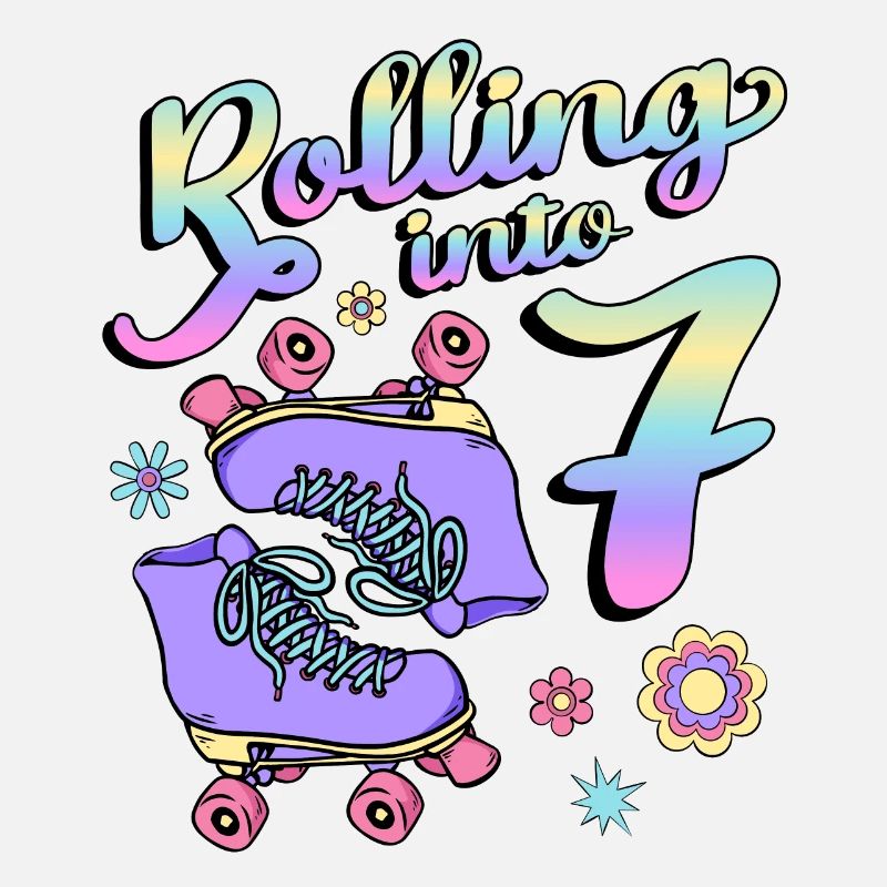 Rouler dans 7 Roller Skaters Floral 7ème année