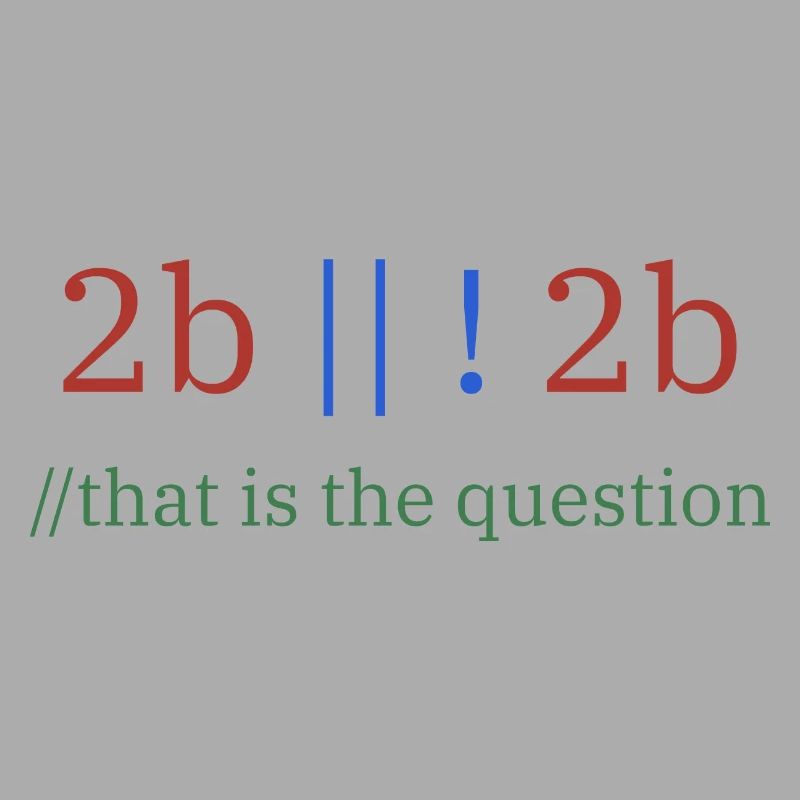 2b || !2b /To be or not to be/ Programmer