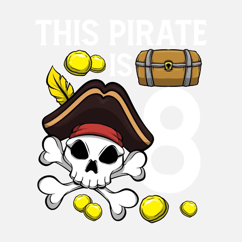 Skeleton This Pirate Is 8th Pirate Birthday