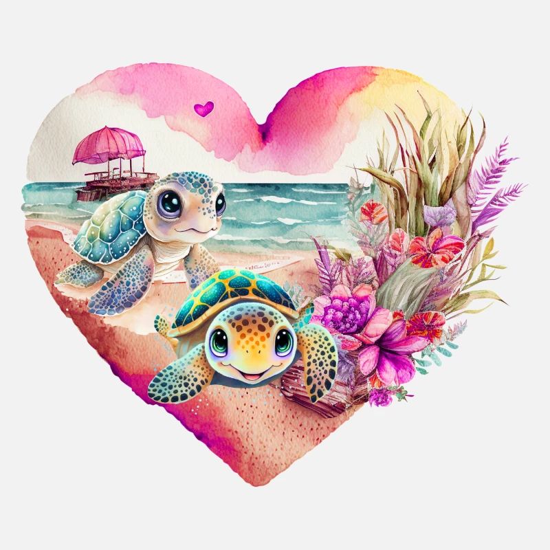 Turtles having fun on the beach.