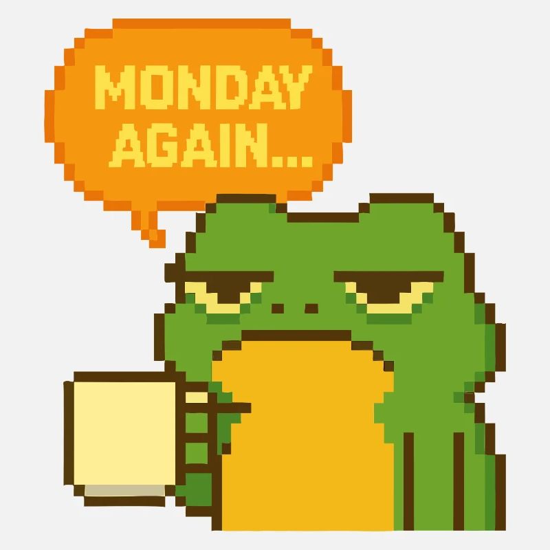 Grenouille du lundi en style pixel