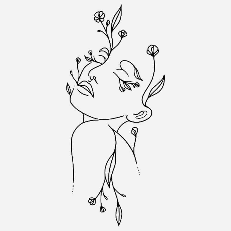 art abstrait, visage de fleurs