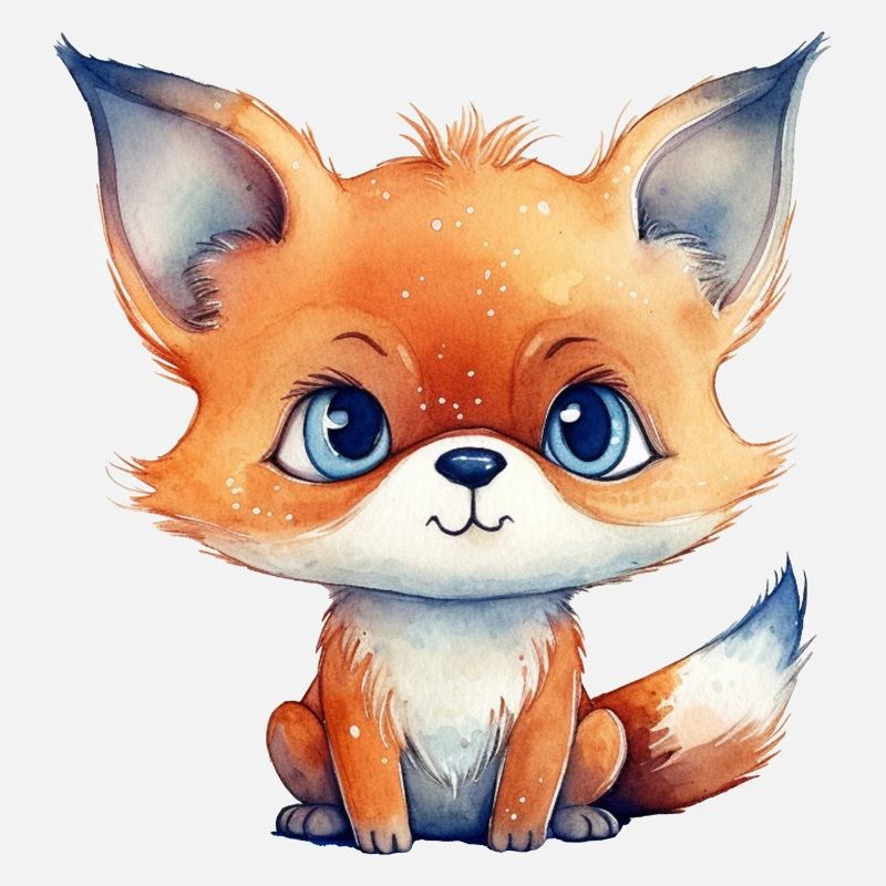 Fuchs Kulleraugen Aquarell Waldtier