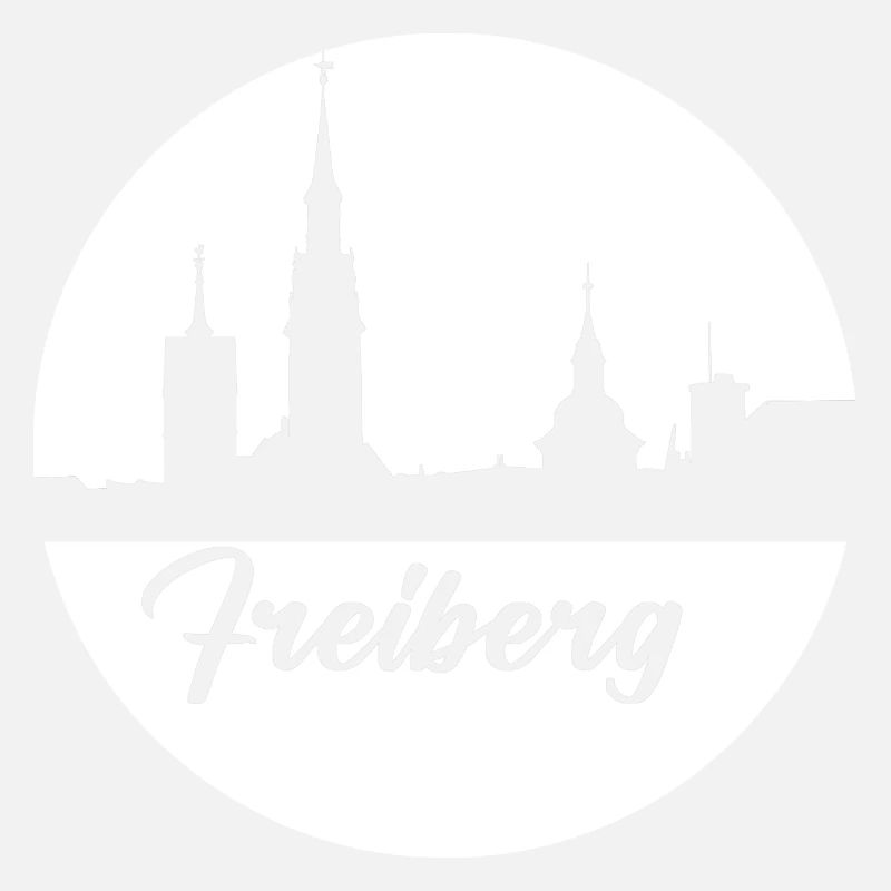 white, skyline, circle, paper cut-out,Freiberg