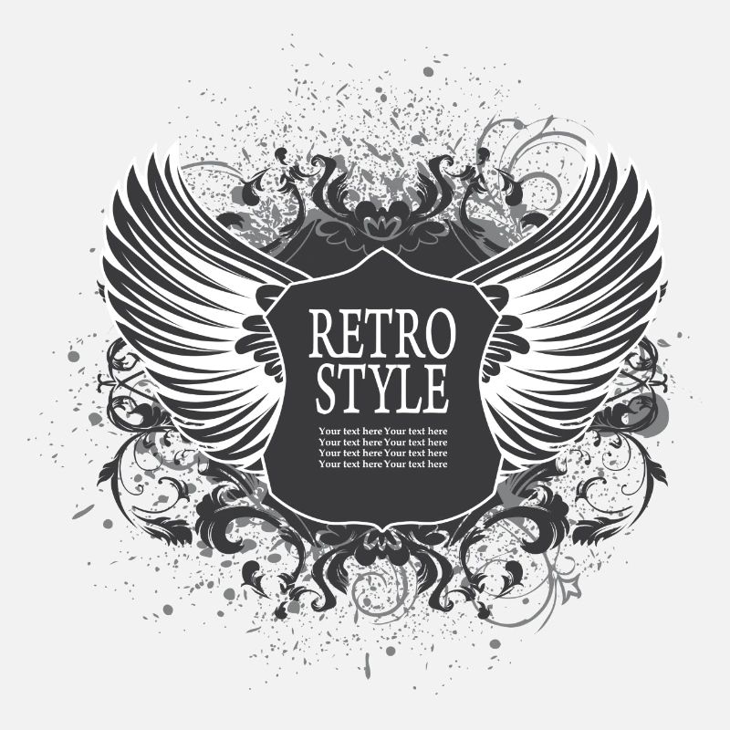 design logo les ailes retro style