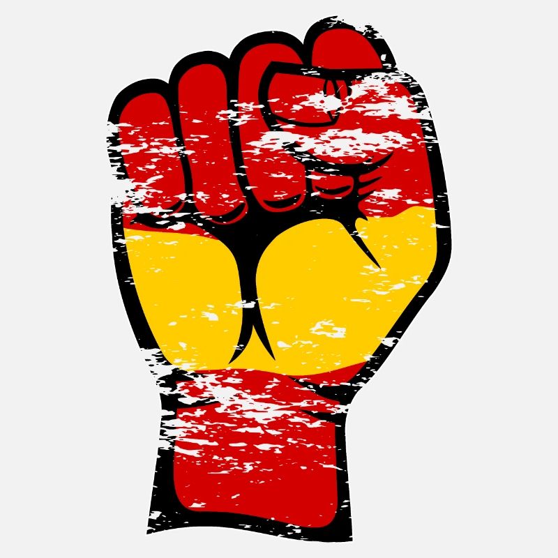 Spanien Flagge Faust Hand Symbol used