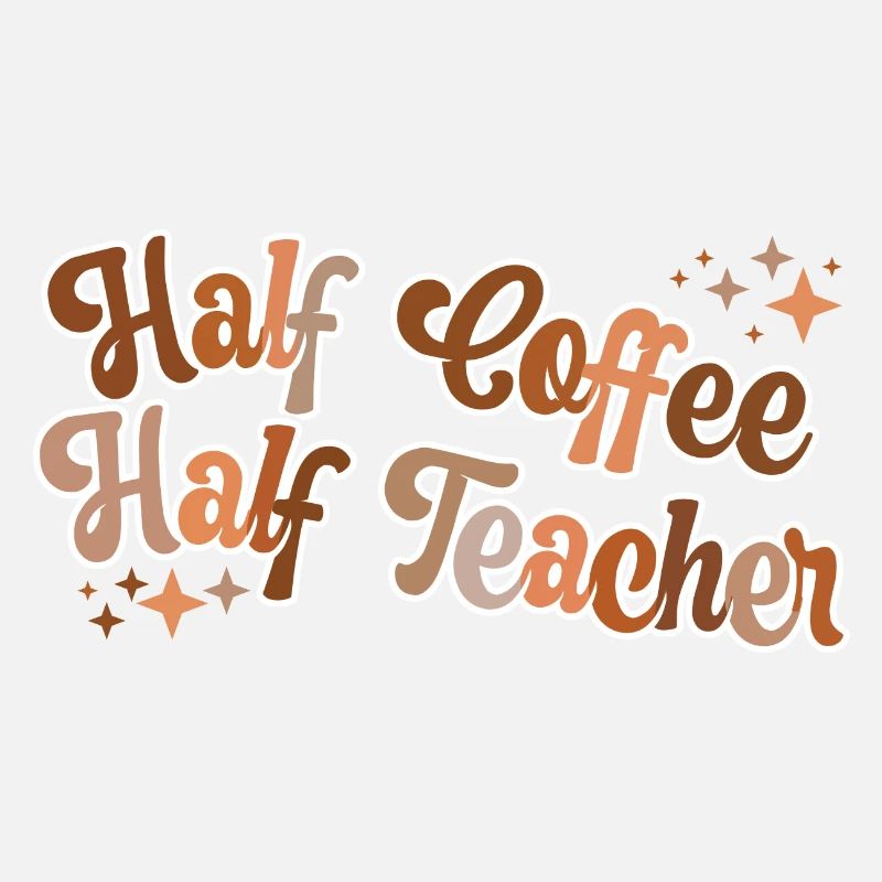Vintage Half Coffee Half Teacher Drôle De Professeur