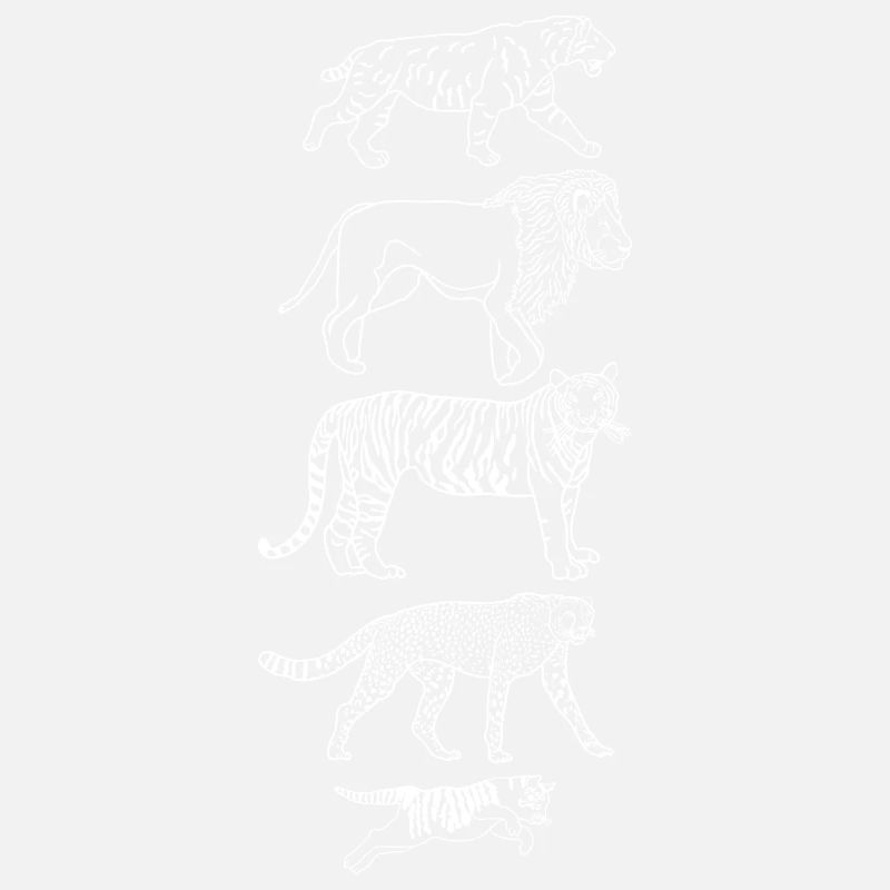 Evolution Chat Tigre Guépard Lion Vertical Blanc