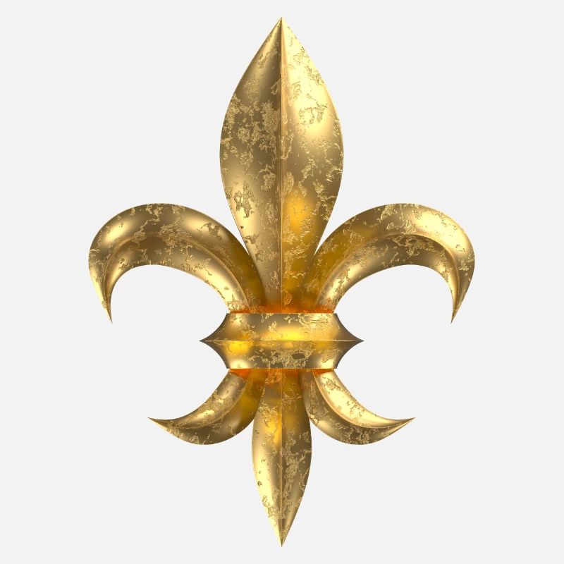 Fleur de Lys / Fleur de Lis Or-look corrodé