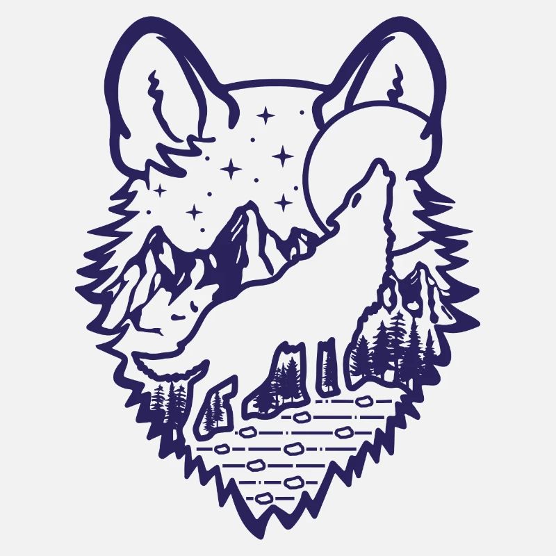 Howling Wolf | Full moon | gift