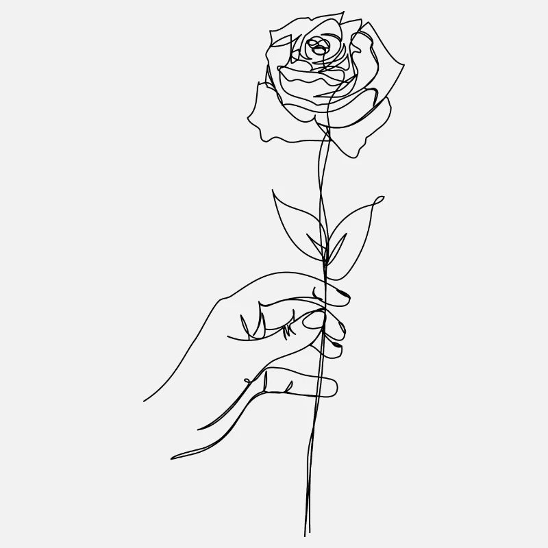 Hand holding rose
