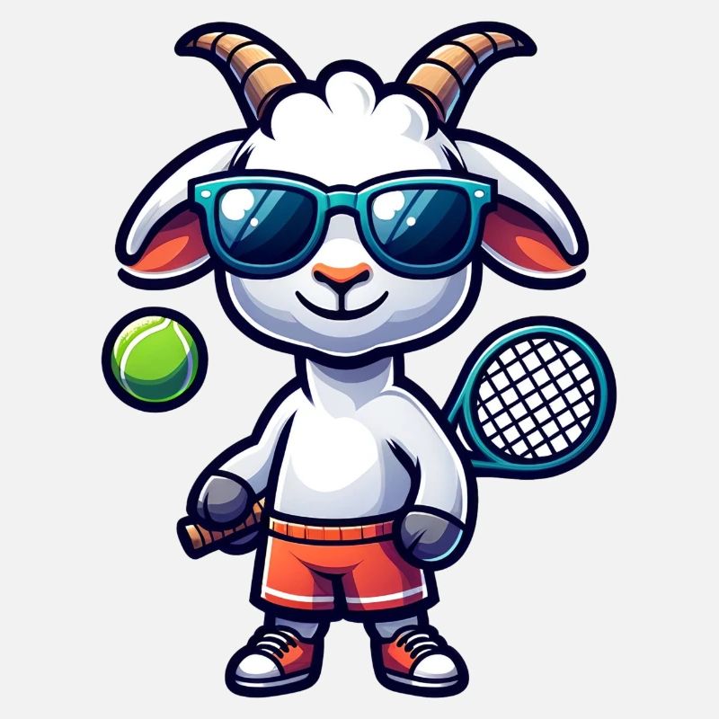 Ziege Als Tennis Spieler Einzigartig