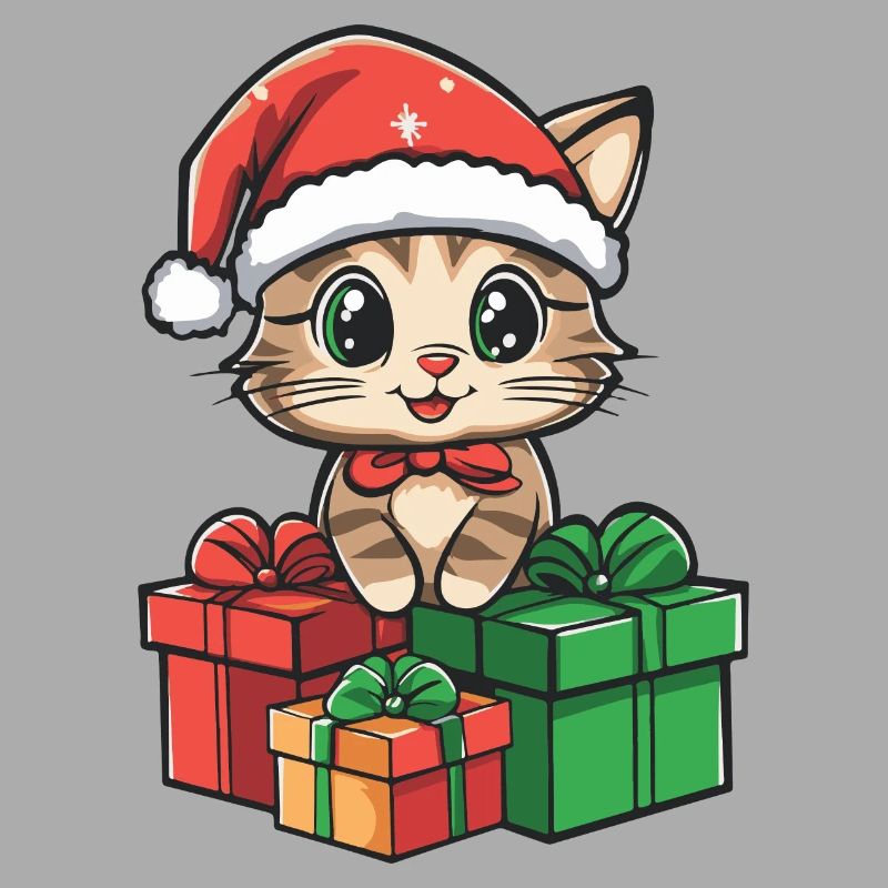 Cadeaux de bande dessinée de Noël pour chats