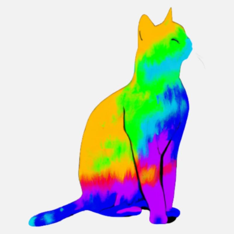 chat coloré mignon mignon idée cadeau