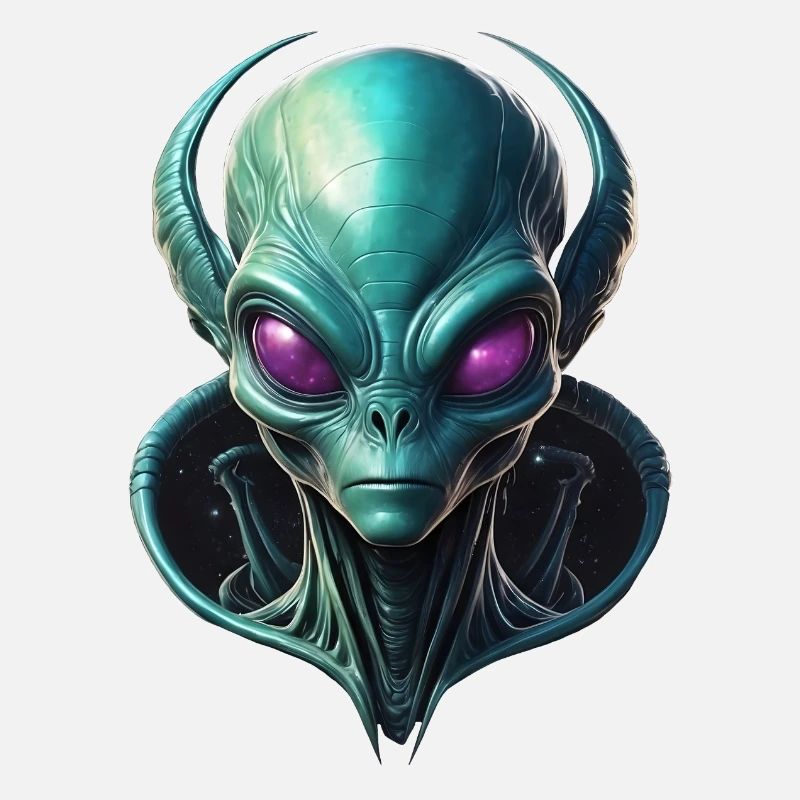 Alien Kopf mit Galaxy-Kragen