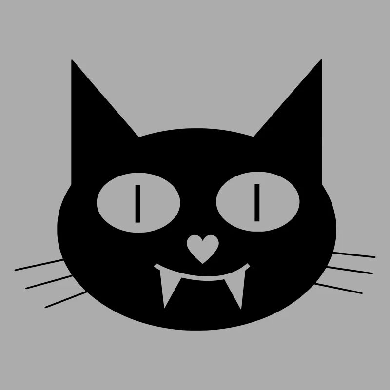Halloween Vampir-Katze mit Eckzähnen
