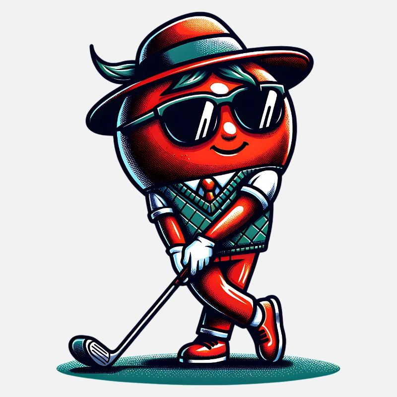 Swing de tomates de golf amusant avec style