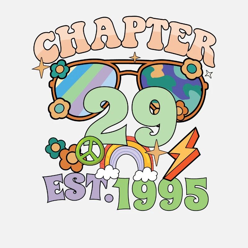 Turning 29 29th Birthday Retro Theme Peace Sign