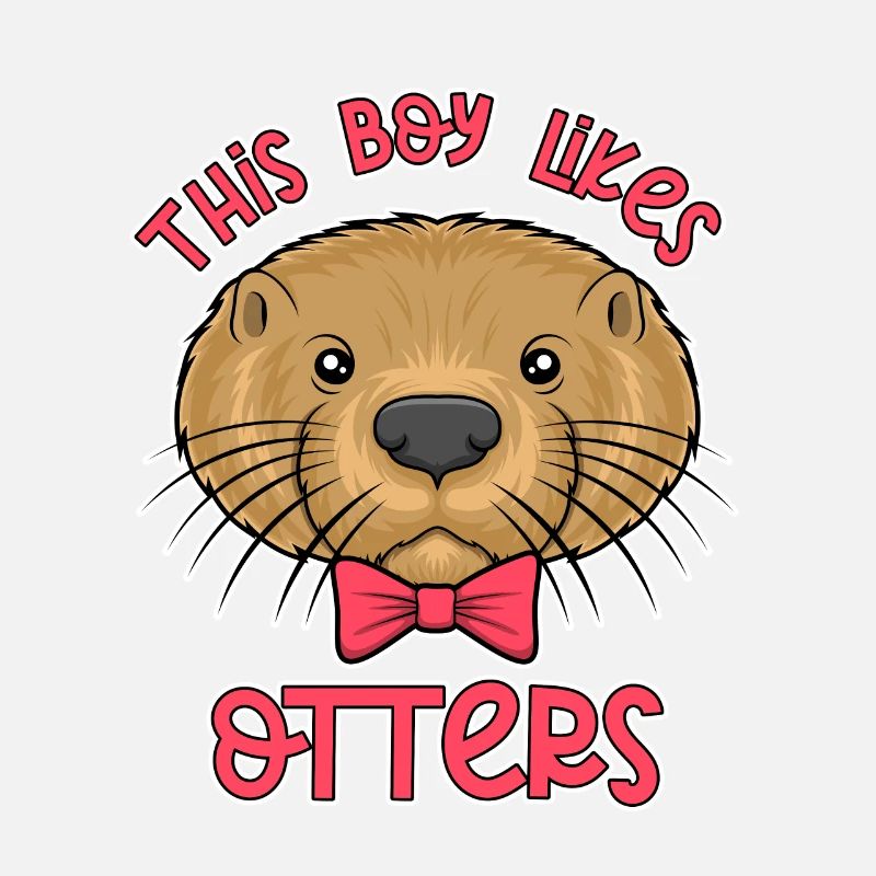 Junge mag Otter ironisches Sprichwort