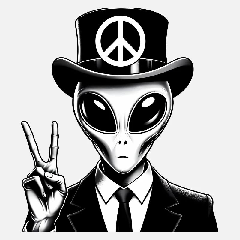 Extraterrestre avec signe de paix