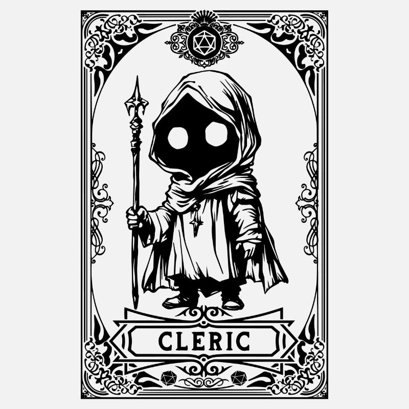 Cleric RPG Tarot Card chibi