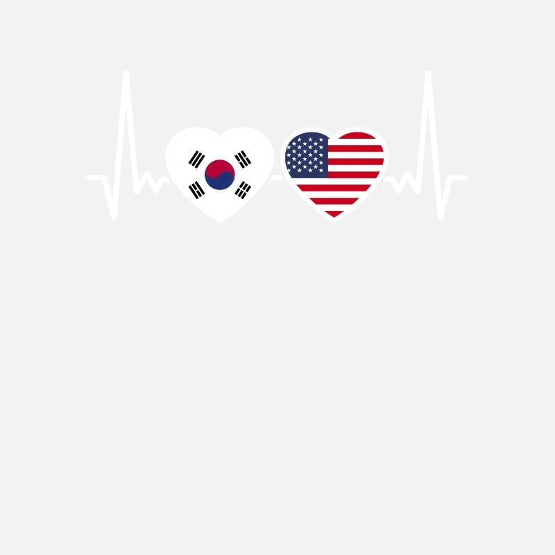 Corée du Sud, Etats-Unis, Heartbeat, Drapeau, Américain, Coréen