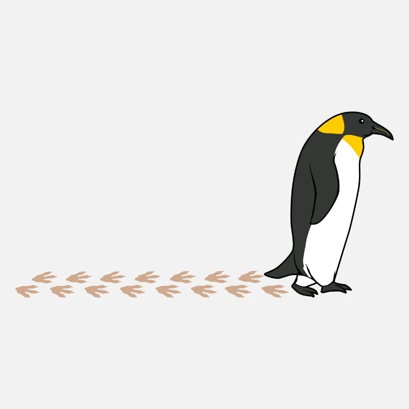 Empreinte de faune de pingouin mignon se dandin