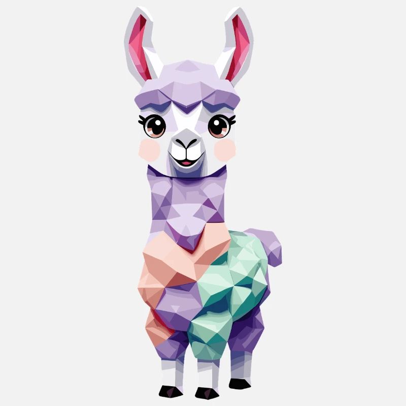 Mignon lama alpaga polygone