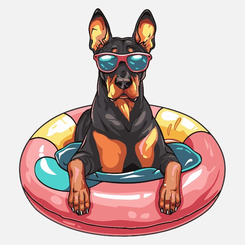 Dobermann Hund Comic Cool