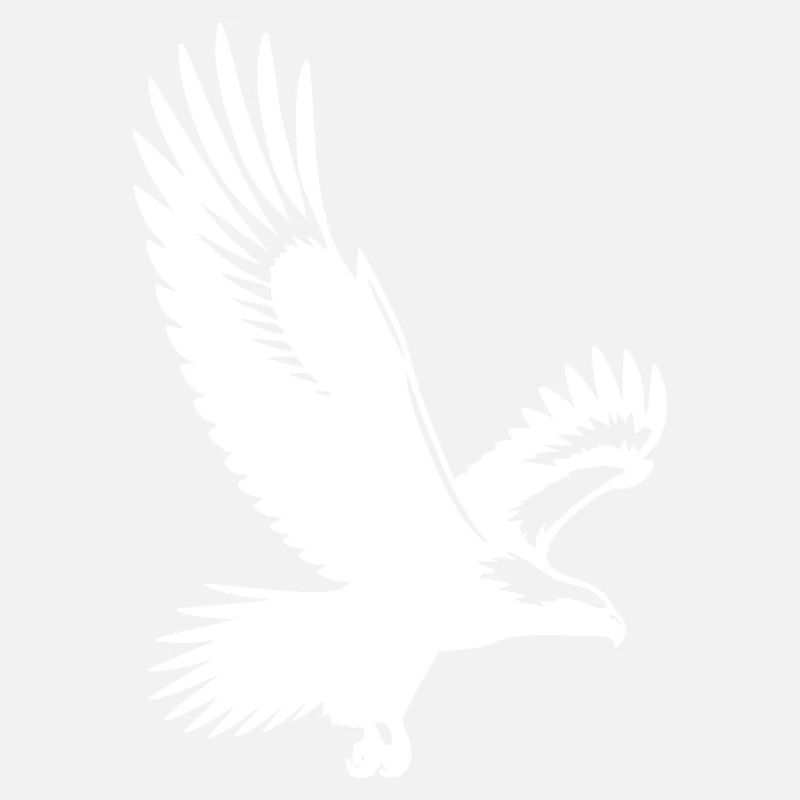 White-tailed eagle with huge wings tattoo style bird