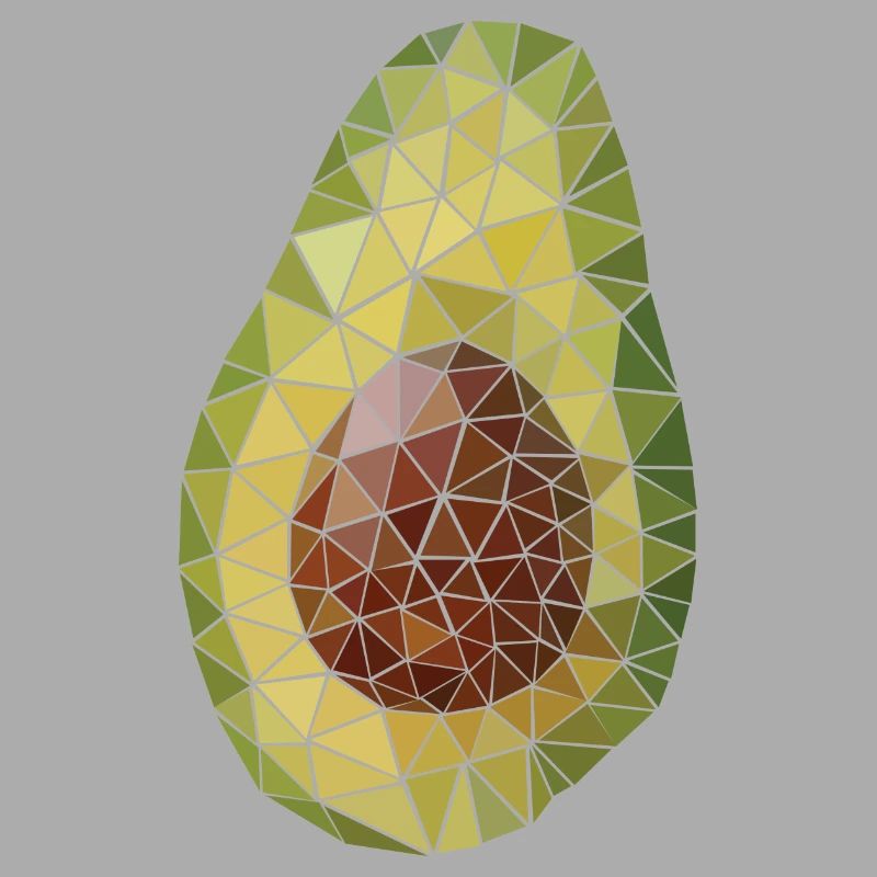 Avocado Low Poly Polygon vector Style