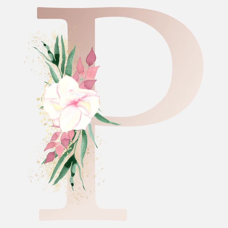 Customizable Monogram P Floral