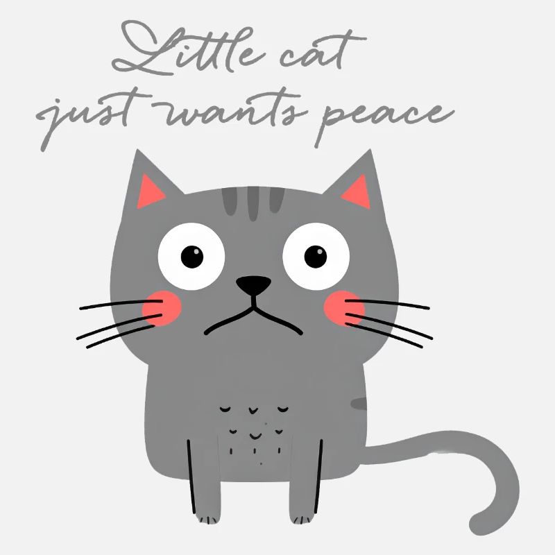 katze,traurig,überfordert,friede,illustration