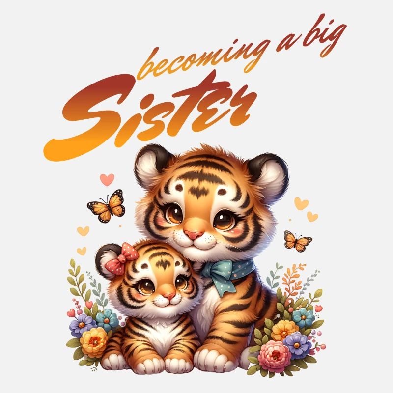 Bald werde ich eine Große Schwester süße Tiger