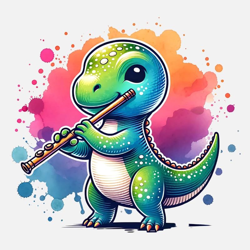 Süßer Dino Flötist Recorder Design
