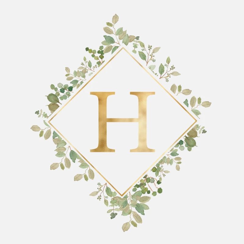 H Monogramme Couronne d’Eucalyptus