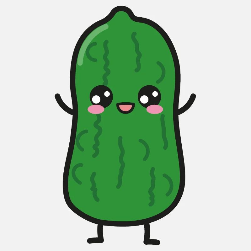 Cornichons acides Kawaii Drôle