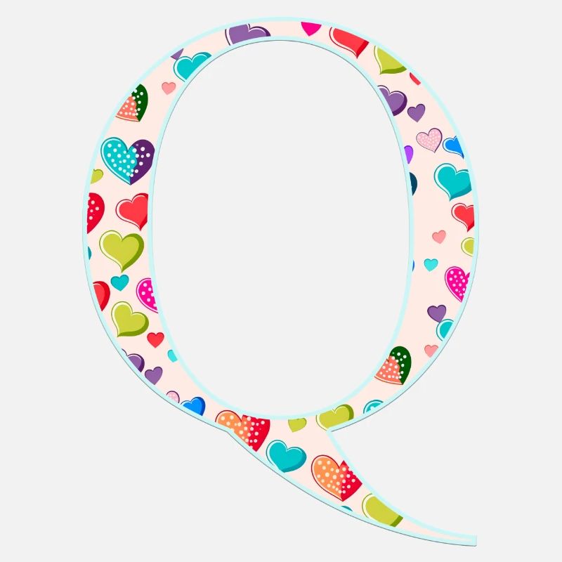 Personalisierbar Monogramm Q Herzmuster